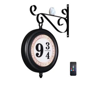 shopping Platform 9 3/4 Sign Decorative Light, Rechargeable Hanging Night Light, Platform 9 ¾ Wall Lamp with Owl Decor, Remote Control, Double-Sided Illuminated, Magical Rune, Gift for Fan. kohls star  light  shimmer