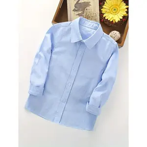 Boys' Solid Color Formal Shirt Long Sleeve Button Top |                 Suitable for Spring and Autumn Season Jacket Shirt Outerwear