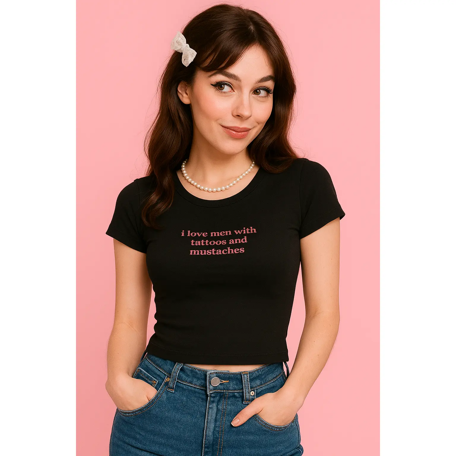 I Love Men With Tattoos and Mustaches Baby Tee