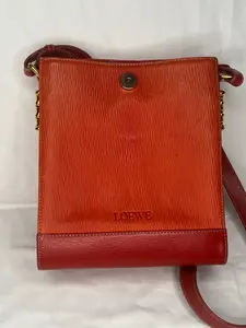 Loewe Velazquez Shoulder Bag in Orange and Red Leather