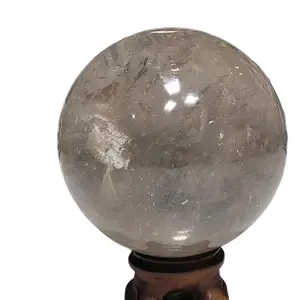 Smoky Rainbow Quartz Crystal Ball Home Ornament Gazing Sphere Crystal Orb