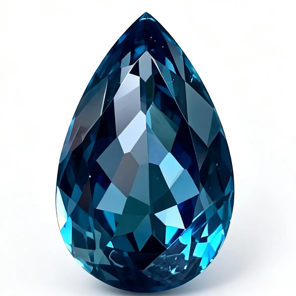 Natural London Blue Pear Cut Topaz With Certificate