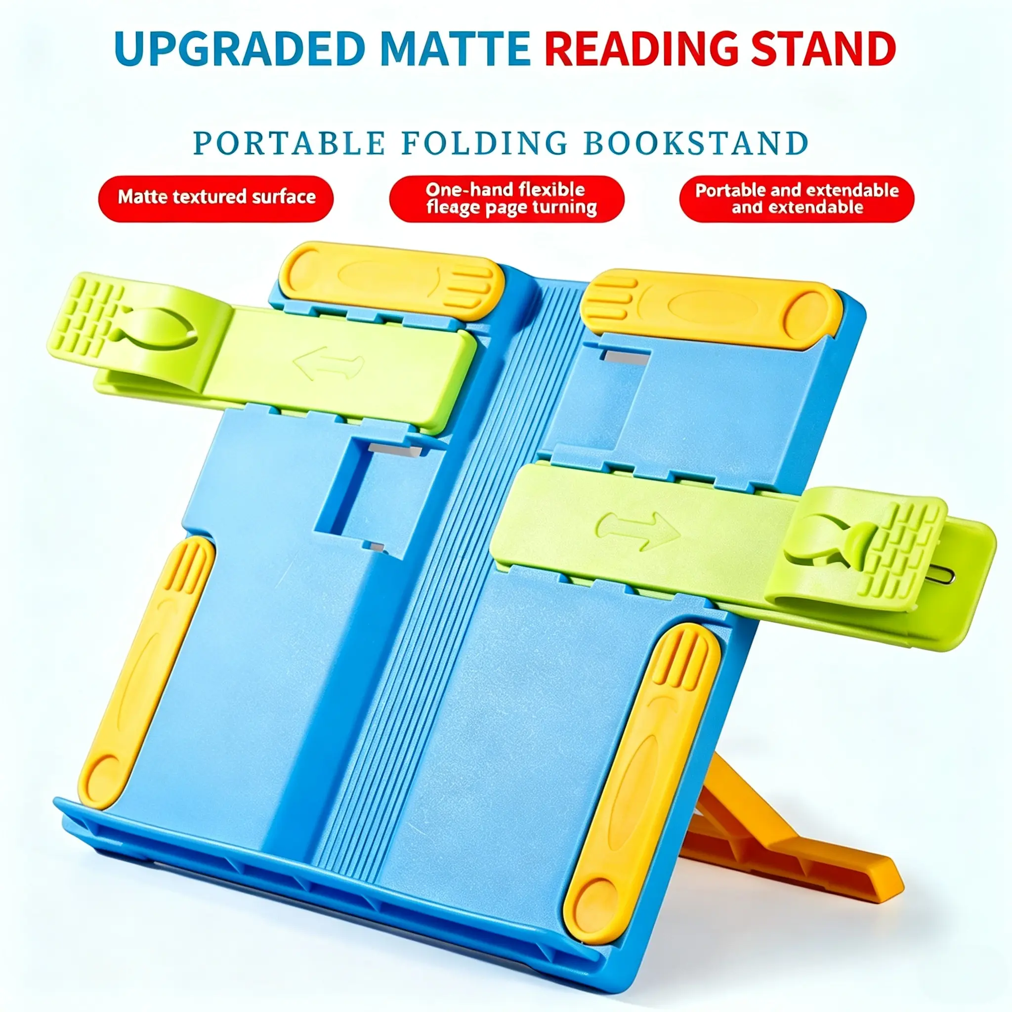 Multi-Function Reading Rack Folding Children's Reading Shelf, Portable Book Holder, Student Desktop Book Reading Shelf