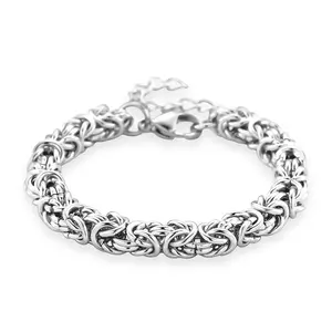Shop LC Byzantine Chain Bracelet in Stainless Steel 7.0-8.5In