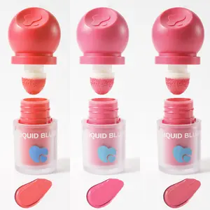 Matte Liquid Blush & Lip Tint with Brush Buildable Matte Finish Long Lasting High Quality Formula Natural Brightening Red Pink Shade for Cheeks Lips Everyday Formal Makeup Multipurpose