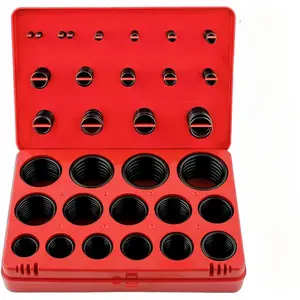 Rubber O-ring Classification Set, 382pcs/set O-ring with 4 Counts Tool, Suitable for Car and Motorcycle Fuel Tank Sealing, Professional Car Repair Tool