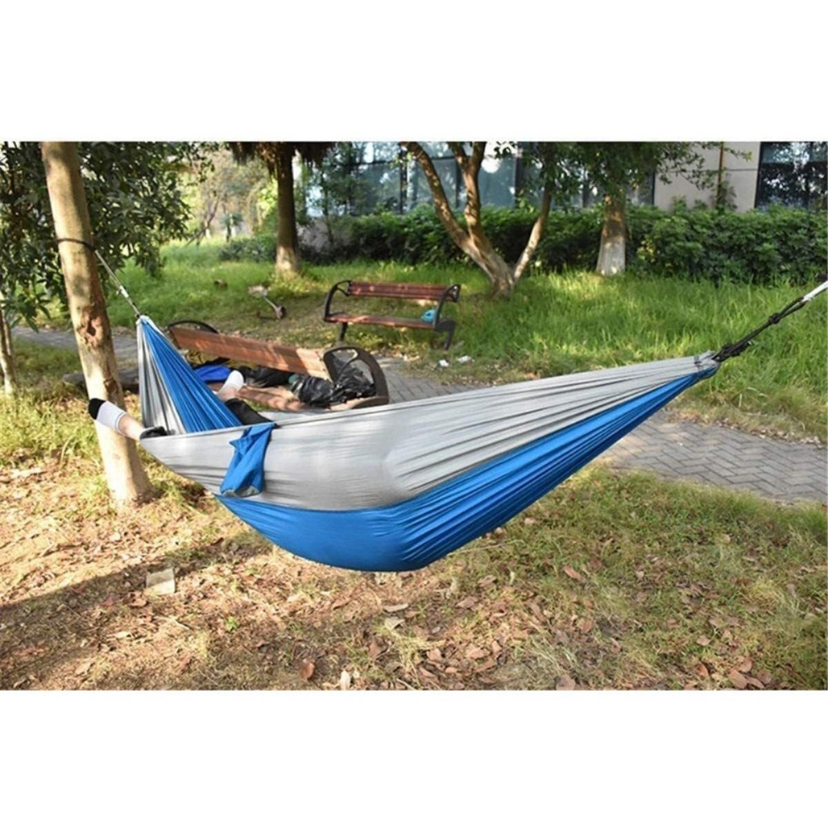 Large Camping Hammock, Two-color Design, Spacious Double Hammock with Storage Bag, Strong Load-bearing Capacity, Portable and Easy To Use, Suitable for Camping, Beach, Hiking and Other Outdoor Leisure Activities