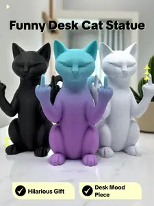Middle Finger Cat Statue – F*ck You Cat!