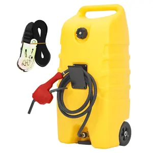 Garvee 15-Gallon Gasoline Can, Fuel Organizer with Pump, Fuel Transfer Tanks with 10-Foot Delivery Hose, Diesel Fuel Can for Cars