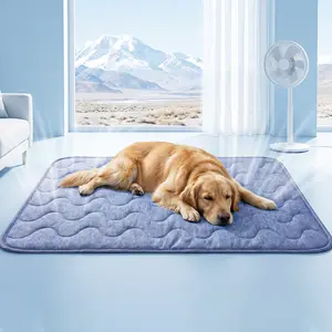 Petfeet Cooling Thin & Thick  for Dogs – Q-MAX>0.4 Washable  Cooling Pad, No Gel, No Electric, Non-Slip Summer Crate Bed for Large Dogs gear ice