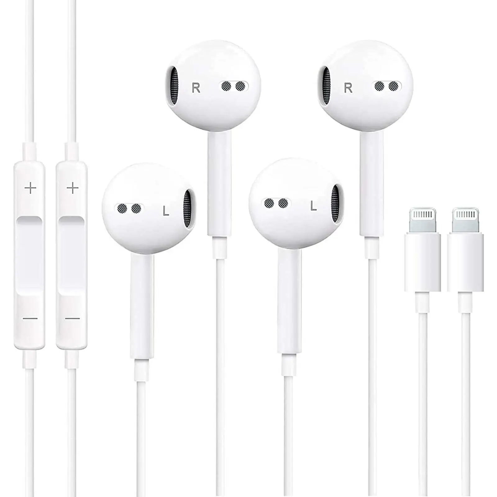 Wired Earbuds 2 Pack Headphones Earphones with Built-in Microphone & Volume Control Remote Music Control Phone Calls Noise Isolating Headsets Compatible with iPhone 14/13/12/11/XR/XS/X/8/7/Pro Max