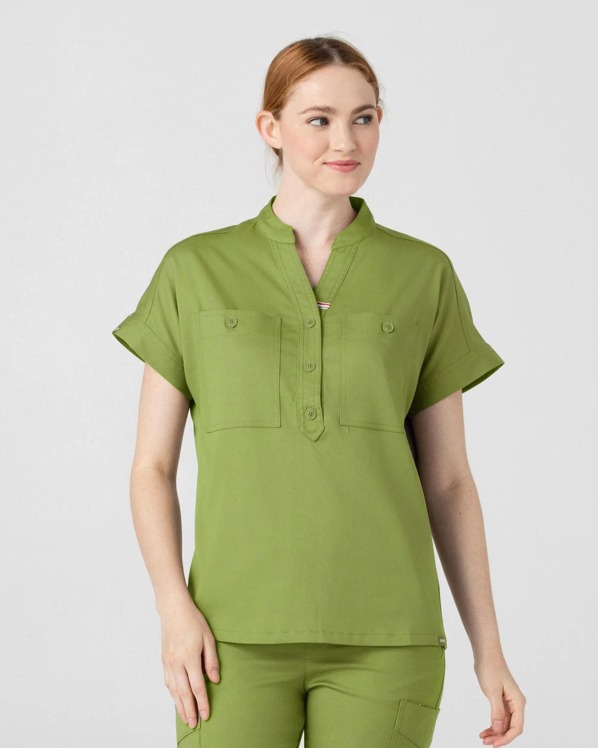 TENCEL™ Fiji‎ ‎Banded Collar Scrub Top (Final Sale)