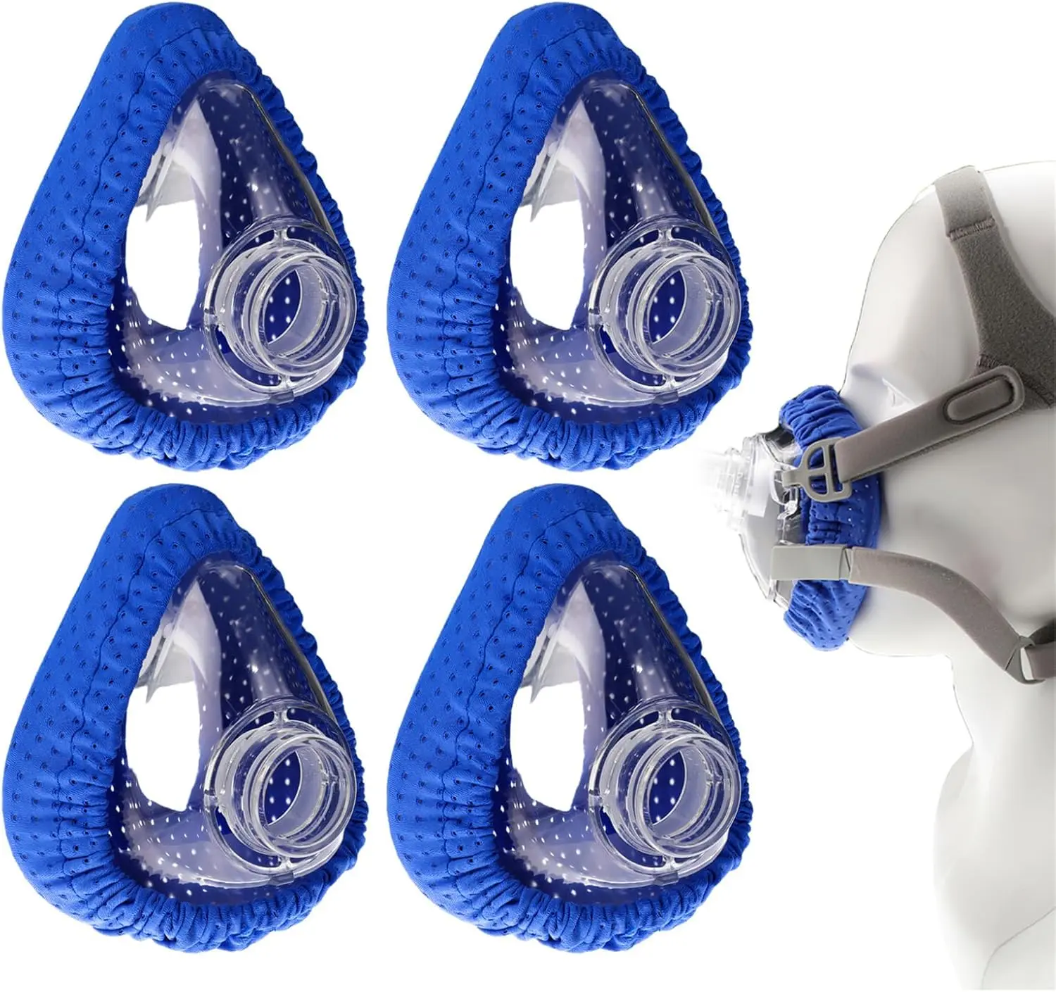 Mask Liners 4-Pack Soft CPAP' Masks Cushion Reusable Full Face Mask Cushions Comfortable Cushioned Covers Reduces Air Leaks One Size Fits All