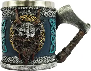 450ml Gothic Stainless Steel Tankard Mug - Funny Coffee Cup for Men, Holiday Gift & Party Drinkware