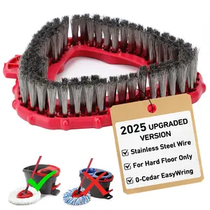 [2025 Upgraded] Stainless Steel Wire Scrub Brush Head  for O-Cedar EasyWring 1-Tank System Spin Mop Scrubber Brush for Hard Floor Deep Clean Only