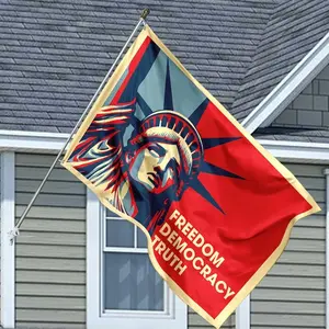 Freedom Democracy Truth House Flag, Protest Flag, Fdt Yard Flag, Anti-Trump Garden Flag, Political Activist Flag, Political Home Decoration