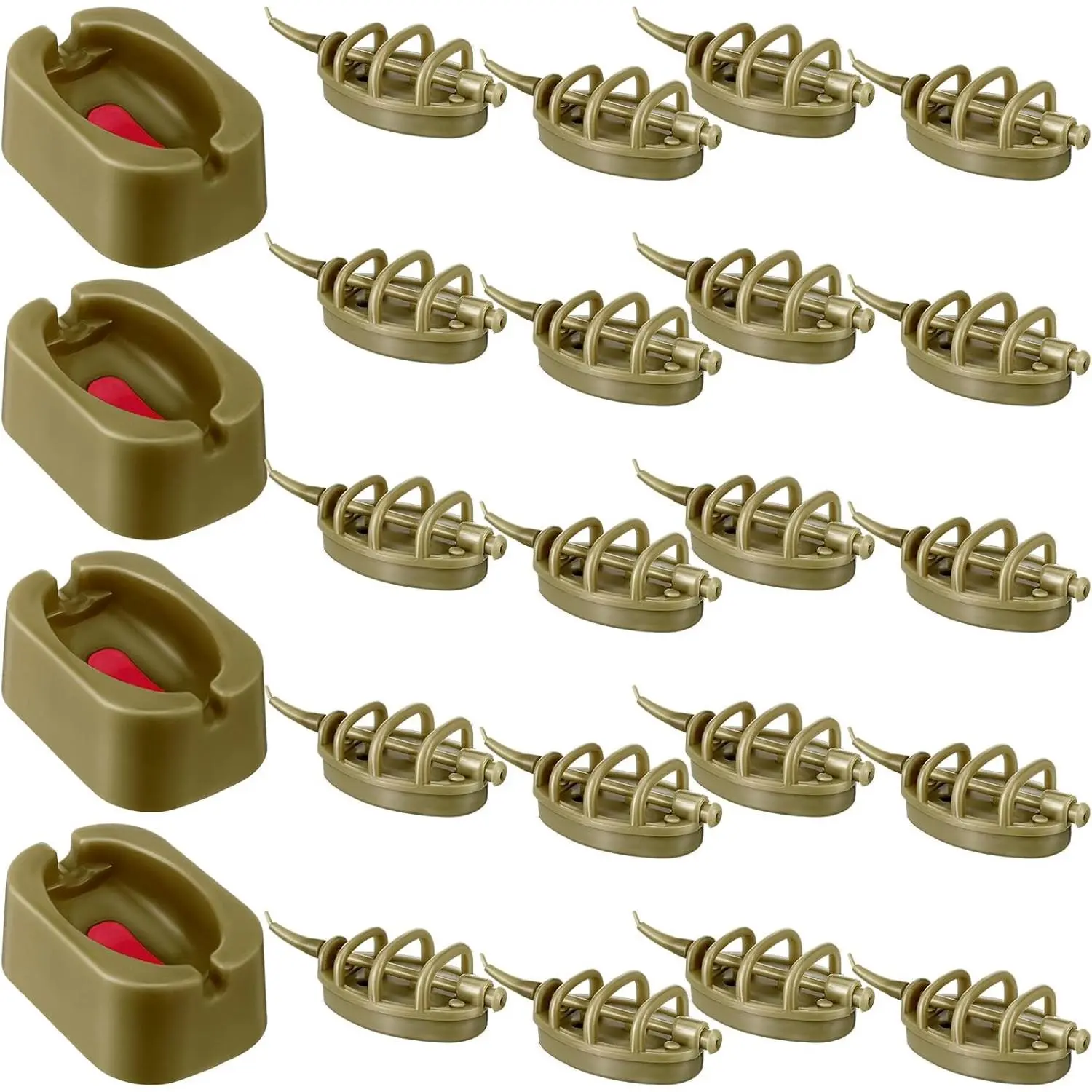 16 Pcs Inline Method Feeder Set with 4 Release Moulds Carp Fishing Feeder Carp Fishing Equipment for Fishing Bait Fishing Tool Accessories