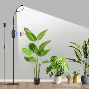 Floor Grow Lights for Indoor , Full   Light with Stand for Growing Large Tall , Grow Lamps with 4/8/12/18H Timer, 3 Light Modes, 10 Dimming,Height Adjustable, Black