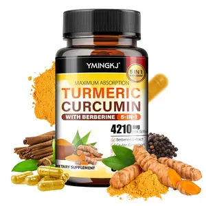 YMINGKJ Organic Turmeric Capsules - 4210mg, 60 Counts, with Black Pepper. Supports Joint, Heart , Brain health natural extract