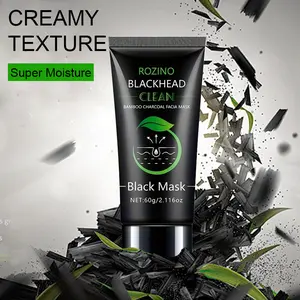 ROZINO Blackhead Clean Bamboo Charcoal Facial Mask - Deep Pore Cleansing & Pore Extractor Exfoliating Mas for Enhanced Skincare Routine 60g