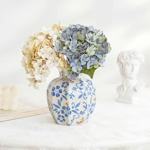 Artificial Hydrangea Bouquet, No Maintenance Indoor Outdoor Decor, Wedding Party Holiday Mother's Day Graduation Home Decoration, Table Centerpiece