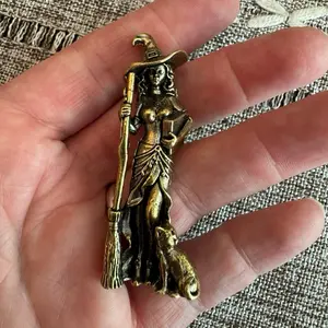 Brass Witch Statue 2”