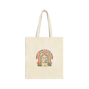 Easter Bunny Aesthetic Tote | Pastel Spring, Cottagecore Vintage Rabbit Canvas