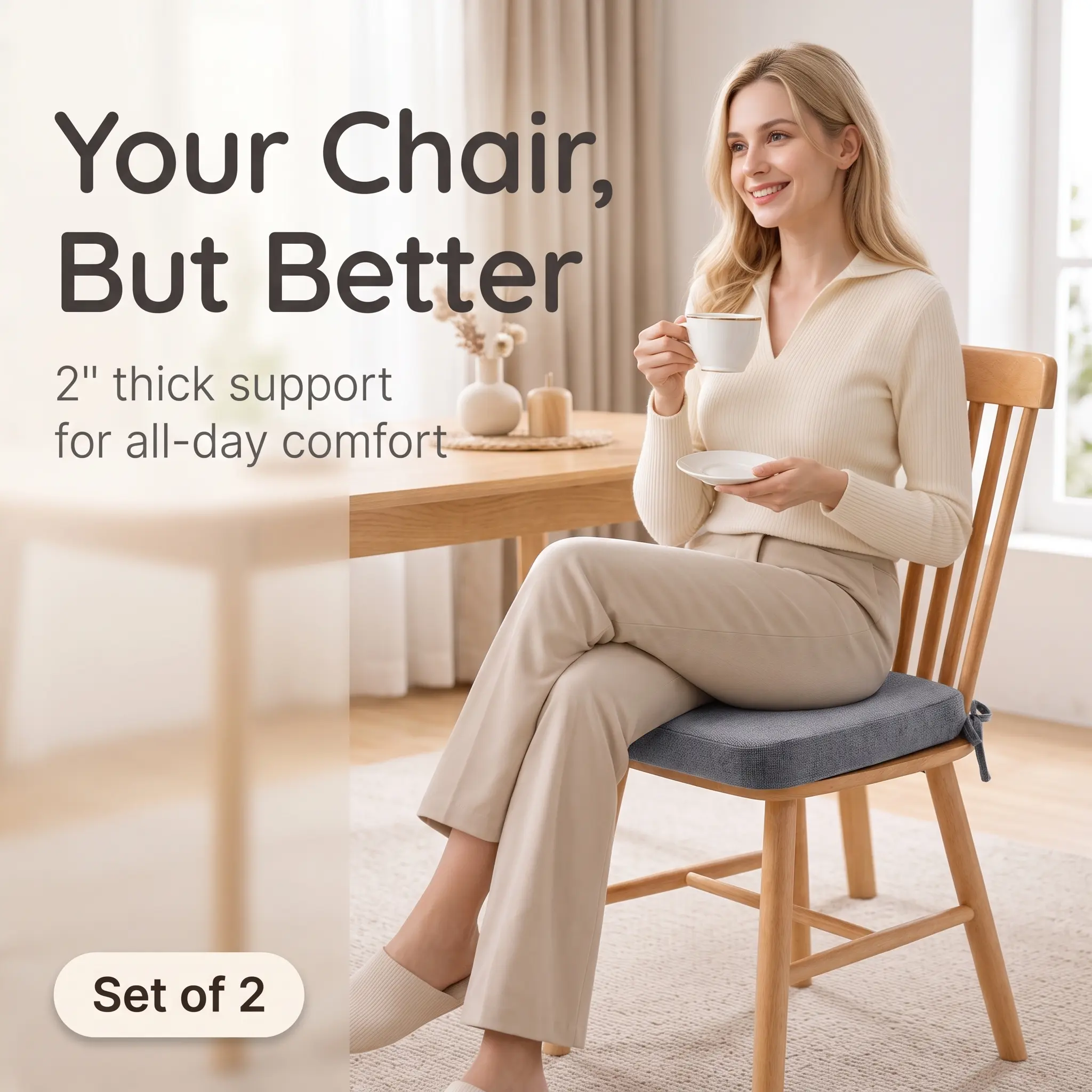 Ideal for Office Chairs、High-Density Foam Cushion - Sofas & Dining Chairs | Perfect for Dining, Reading, Leisure & Prolonged Sitting