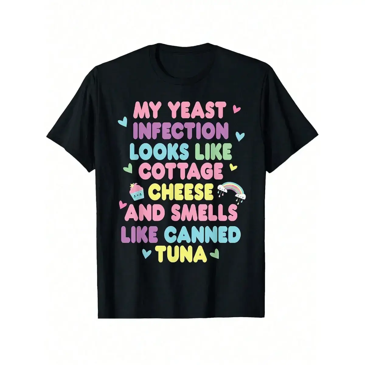 Menswear Basic Round Neck Top - Unisex Funny Yeast Infection Nasty Adult Humor Roulette Game Graphic T-Shirt, Casual Streetwear Crewneck