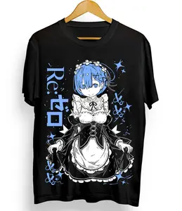 Rem Re Zero T-Shirt, Cute Anime Manga Graphic Tee, Japanese Fan Shirt