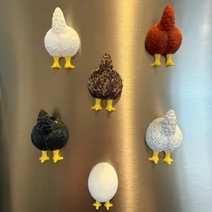 3D Print Chicken Fridge Magnet Fun Chicken Refrigerator Kitchen Décor with Assorted Colors and Egg Design