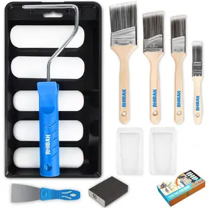 Paint roller kit paint brushes and 4 inch foam small paint roller kit for professional or home owners with all paints and stains for professional painting results