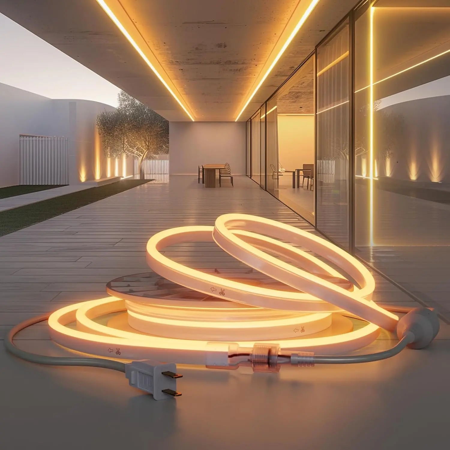 LED Neon Strip Light Waterproof Warm White Neon Rope Lights for Room Commercial Building Celebration LED Neon Strip Light Waterproof Warm White Neon Rope Lights for Room Commercial Building Celebration