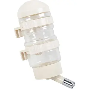 Pet drinking water dispenser – hanging water bottle with automatic supply – for dogs and cats – creamy white