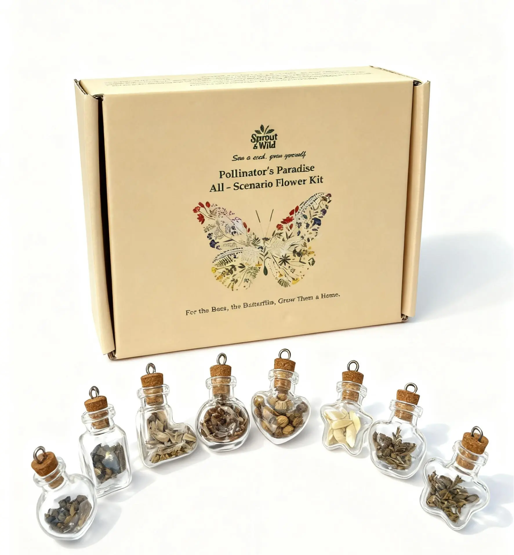 [Flower Seed Kit] All-in-One Pollinator Paradise: 18 Organic Seed Varieties withSeeds in a Beautiful Display Box for Gardening Enthusiasts - Gift Seed Pencil + Seed Cards + Book