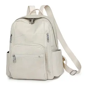 Women's Large Capacity Backpack Professional Everyday Bag with Adjustable Shoulder Straps, Zipper Closure Compartments Durable Synthetic Backpack for Work, Travel, Commute
