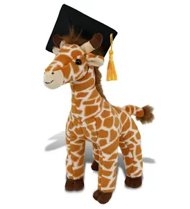 DOLLIBU 10-Inch Polyester Wild Giraffe Graduation Stuffed Toy - With Graduation Cap, Tassel, Personalized Gift for Graduates