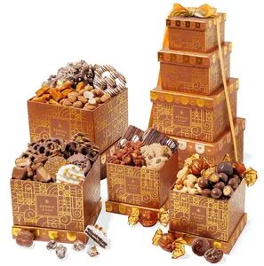 Chocolate Gift Tower – Gourmet Holiday Tower with Belgian Truffles, Caramels & Festive Treats (MACYS)