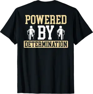 Powered By Determination Backprint Prosthetic Leg T-Shirt - Judefernan Shop 63B0BZJTSSCM