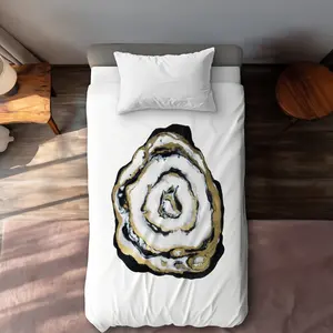 Begin Home Decor C1DCTXLW3YAFYL Golden Agate Twin Size Extra Long Duvet Cover - Minerals Abstract Home Decor