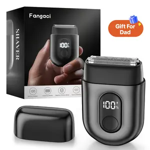 [fathersdaygift]Fangaci Mini Electric Razor for Men, Upgraded Foil Shaver with 3 Blade Heads, IPX7 Waterproof, LED Display, USB Type C Rechargeable, Smart Travel Lock, Multifunctional Showerproof