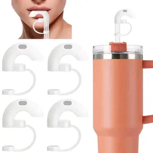 1 Piece Anti-Wrinkle Straw Topper | Compatible With Tumbler | Reusable Silicone Straw Stopper With Cover | Sideways Suck Design Anti-Lip Wrinkle Mouth Wrinkles Around | 10mm Straw Attachment