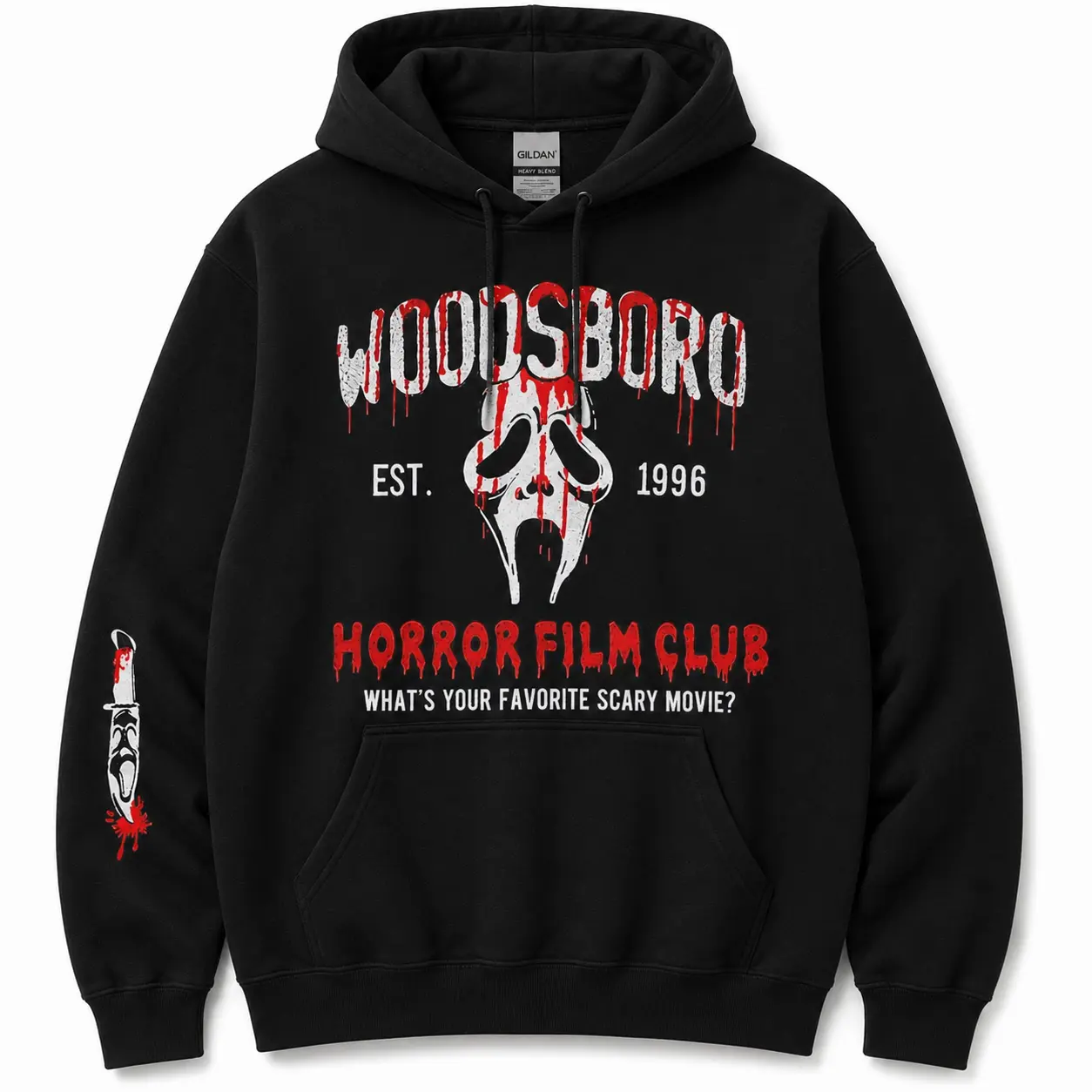 Woodsboro Horror Film Club Sweatshirt, Scream Sweatshirt, Movie Sweatshirt, Scary Movie Sweater, Horror Movie Shirt, 90s Horror