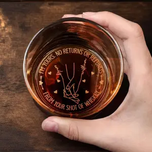 Personalized Engraved Whiskey Glass - Custom Whiskey Glass- Father's Day Birthday Gift for Him men dad- 11oz Drinking Glasses-I'm Yours, Stylish Drinkware, Engraved Groomsmen Whiskey Glass, Groomsman Gift, Best Man Gift, Dad Gifts, Christmas Gift for Him