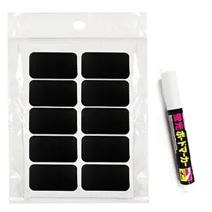Wrapables Set of 50 Chalkboard Labels / Chalkboard Stickers - 2.25" x 1.5" Rectangle With Chalk Pen