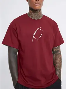 Men's Casual Patterned T-Shirt, Basic Short Sleeve Summer Loose Fit, Breathable Sweat-Free Round Neck, Simple Versatile Half Sleeve Tee