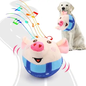 Interactive Dog Toys Pig Jumping Squeaky with Recording Music Modes Rechargeable Moving Chew Toy for Small Medium Large Dogs Keeps Them Busy & Engaged