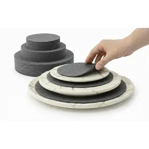 48 Piece Felt Plate Separators for China Storage, Dish Divider Pads, Cut-to-Fit Protectors for Dinner, Salad & Saucer Plates, for Moving Porcelain, Glass & Dinnerware, Grey