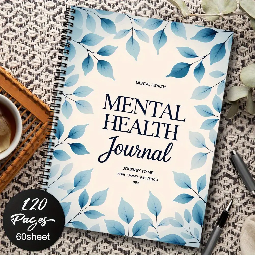 A mental health spiral notebook diary, suitable for both men and women, designed to relieve anxiety and depression, promote self-care, track emotions, and reflect on goals, Self Improvement Journal