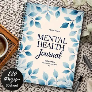 A mental health spiral notebook diary, suitable for both men and women, designed to relieve anxiety and depression, promote self-care, track emotions, and reflect on goals, Self Improvement Journal